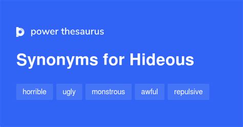 hideousness synonym|slang for ugly.